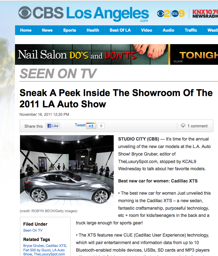 Luxury Spot on CBSTV.com!