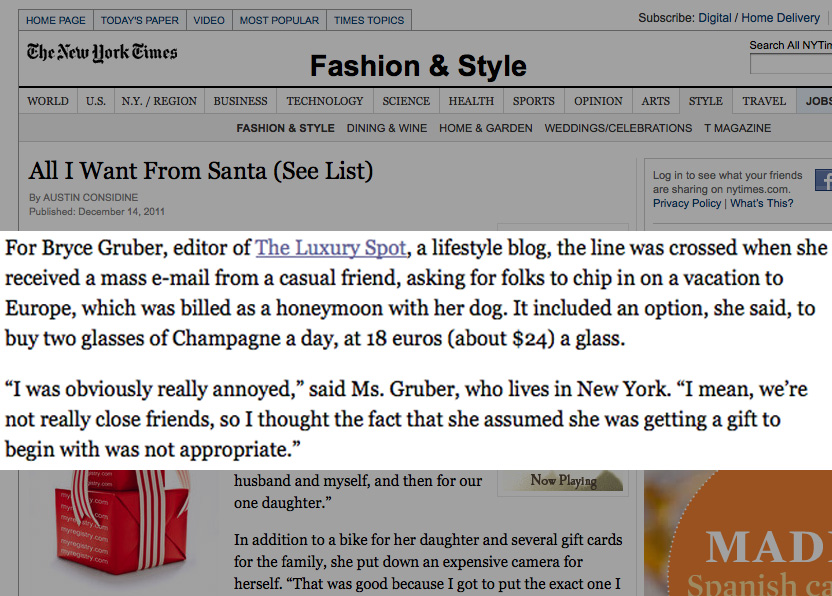 Bryce Gruber New York Times