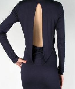 Cowl Back Dress in Navy, $60.00