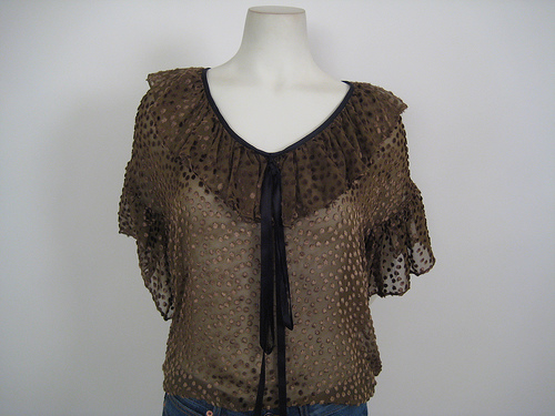 Sheer Ruffled Blouse, $50