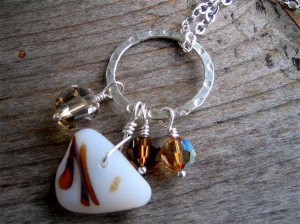 Handmade seaglass necklace by Wilton Artisans