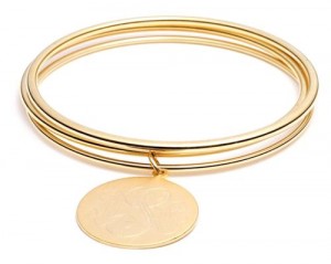 42P SET Set of three 10 K gold bracelets with 1" disc to be engraved. $74.00
