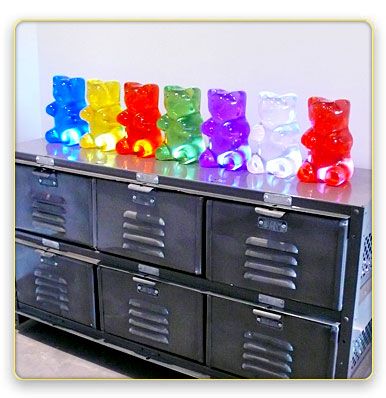 Jellio Gummilights - by Kevin Champeny - $125 each or $500 for a set of five (5)