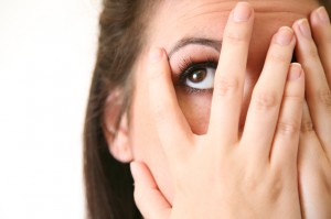 embarrassed woman